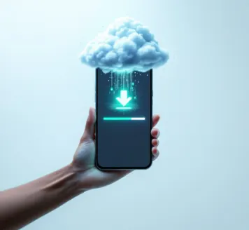 Phone downloading data from the cloud