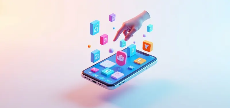 Mobile app interface illustration for web and app development